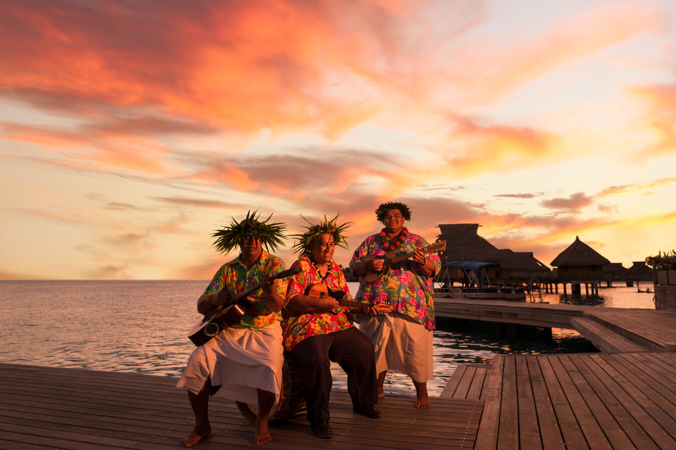 Polynesian cultural performance in Bora Bora